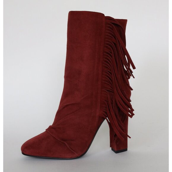 GIUSEPPE ZANOTTI BOOTS ALABAMA ANKLE BOOTIES FRINGE SUEDE LEATHER - Picture 8 of 11